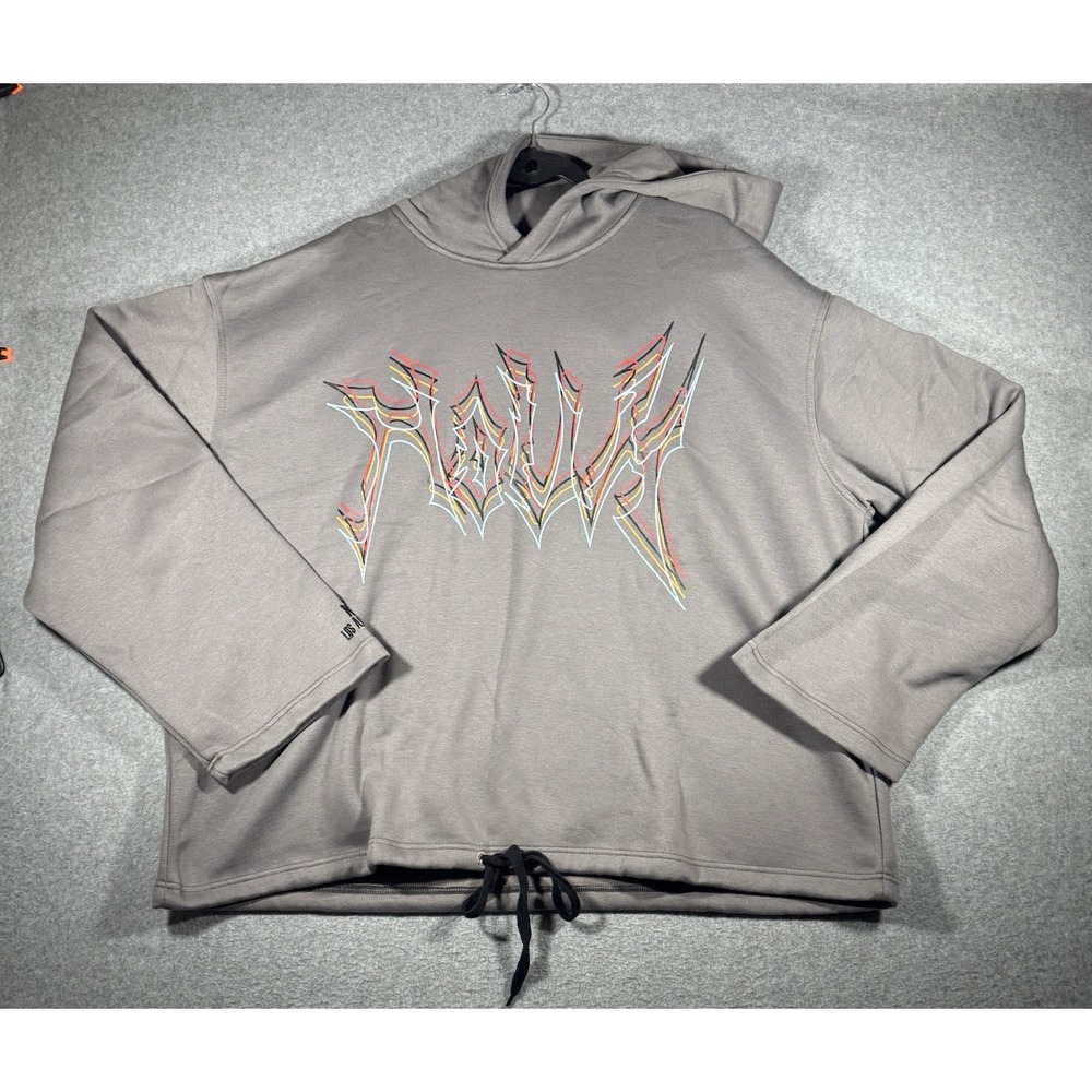 NOVH Los Angeles Hoodie Size M Light Gray Graphic Pullover